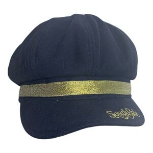 VTG Y2K Womens Sailor Yacht Club Blue SouthPole Embroidered Cursive Cap Hat Boat